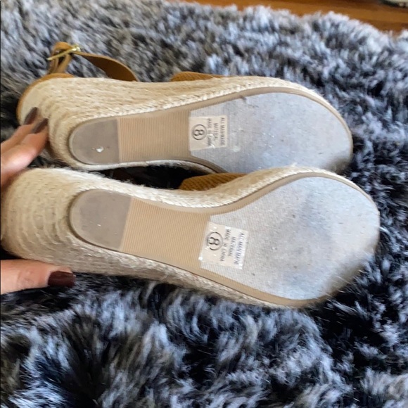 Tan Espadrille Wedges - Picture 4 of 6